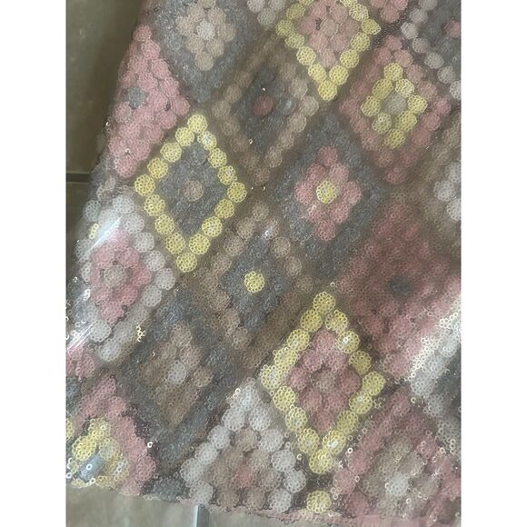 NWT CAROLINE CONSTAS Sequin Crop Top & Skirt Set Pink Size 10 - Picture 3 of 10